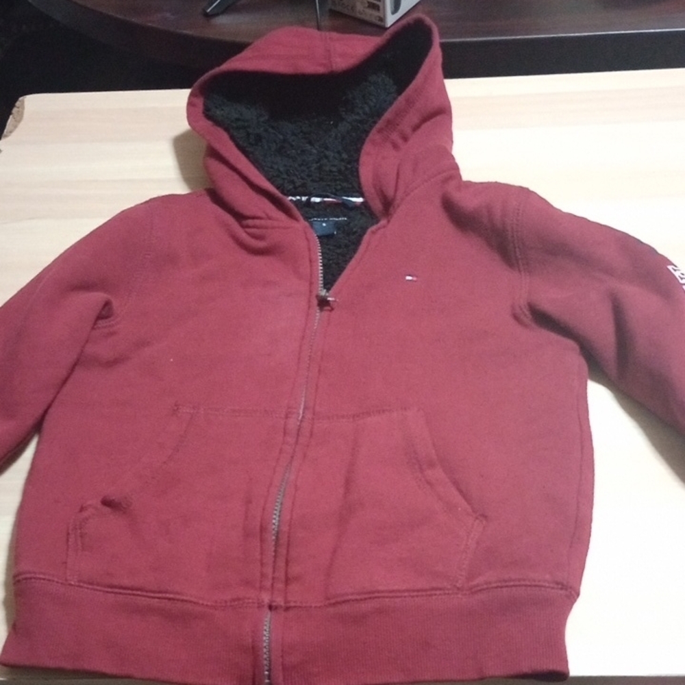 Tommy Hilfiger Kids Burgundy Hooded Coat